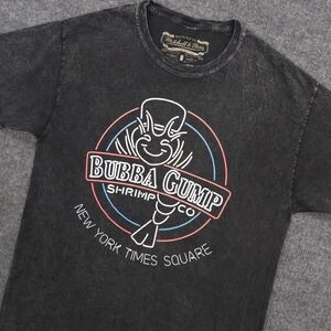 Mitchell & Ness Bubba Gump Shrimp T Shirt Mens M Mineral Wash Black Neon Graphic